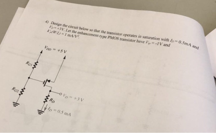 Solved mA 4) Design the circuit below so that the transistor | Chegg.com