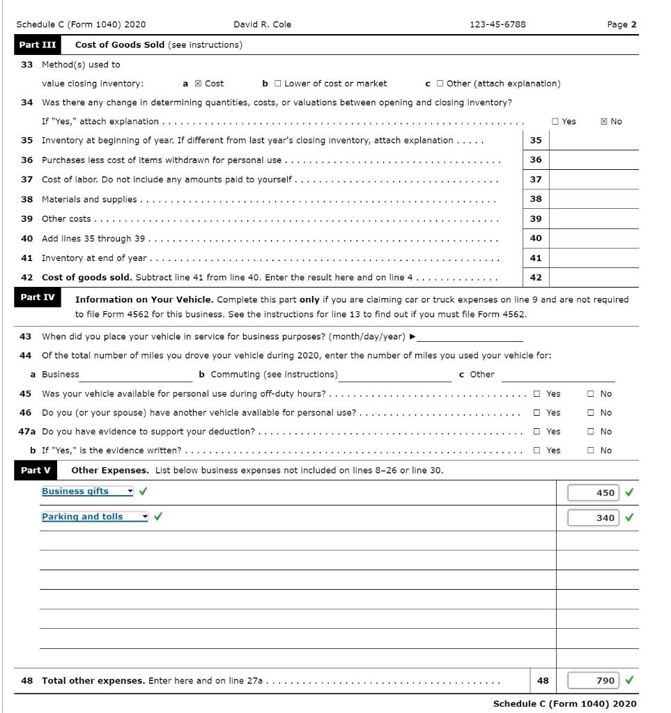 Note: This problem is for the 2020 tax year. David R. | Chegg.com