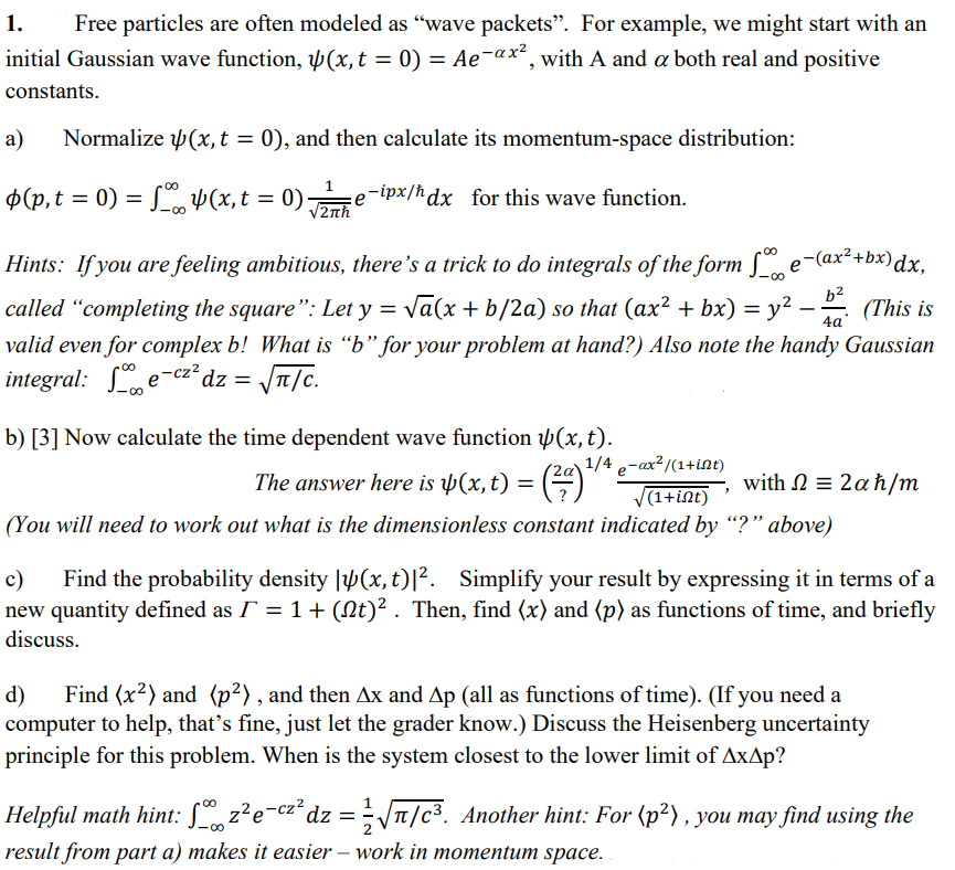 Solved I Need Some Help With This Quantum Mechanics | Chegg.com