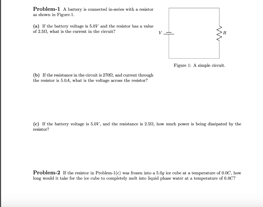 Solved Problem1 A battery is connected inseries with a