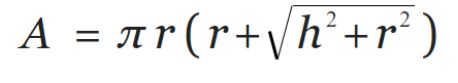 Solved in Python: The surface area of a cone is calculated | Chegg.com
