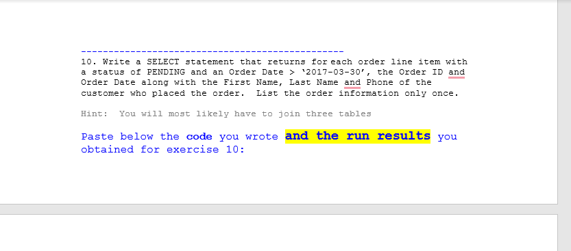 6. Write a SELECT statement that returns three | Chegg.com