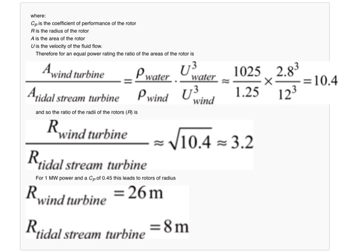 Solved (9) A 10 m diameter horizontal axis tidal stream | Chegg.com