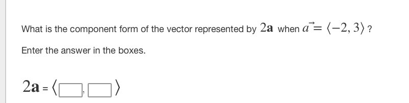 Solved What is the component form of the vector represented | Chegg.com
