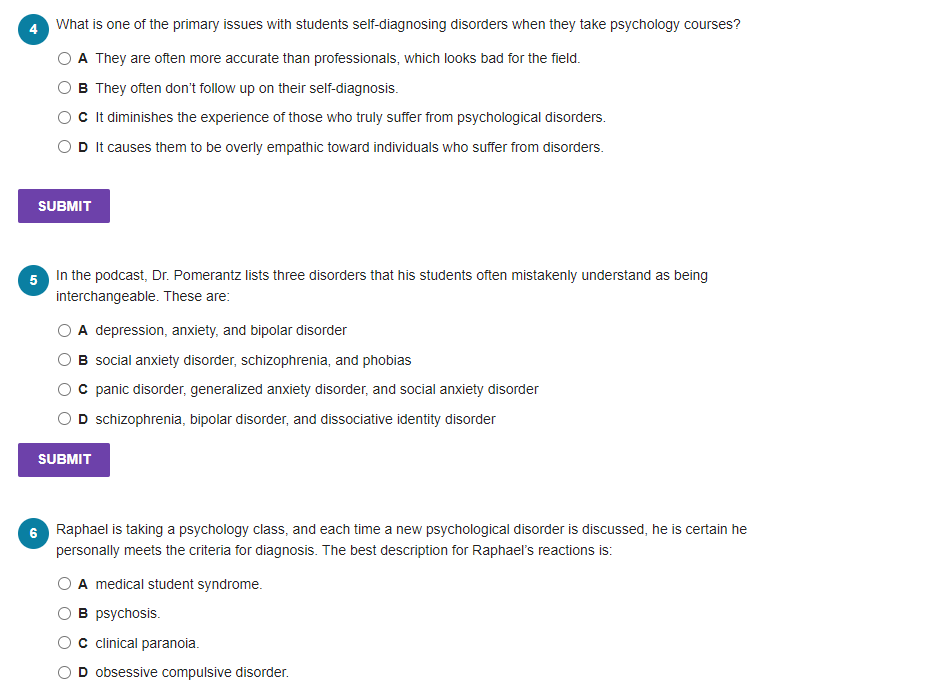 Discussion Questions About Psychological Disorders