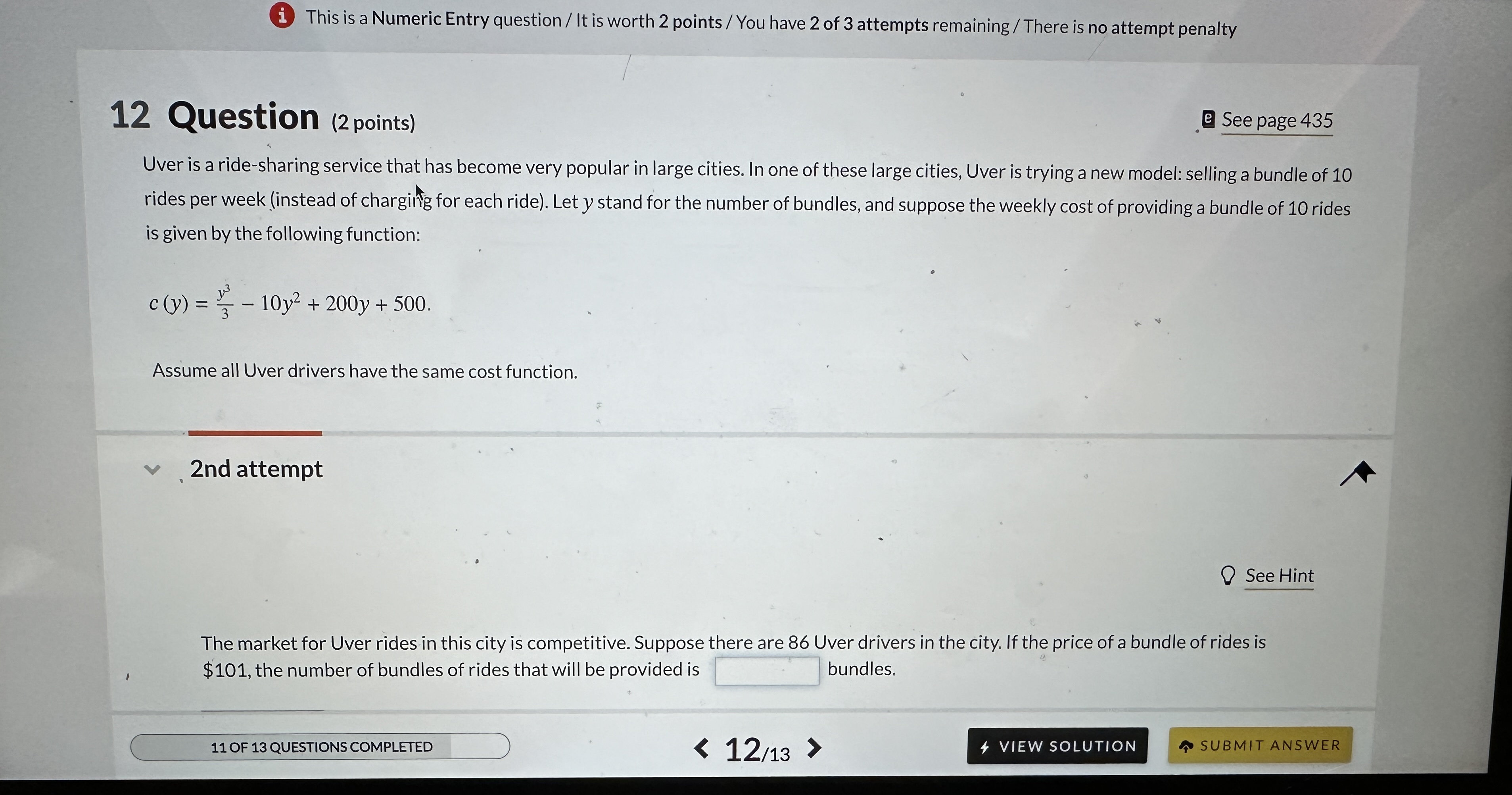 Solved (1) This is a Numeric Entry question / It is worth 2 | Chegg.com
