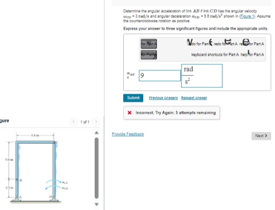 Solved Determine the angular acceleration of link AB I link | Chegg.com