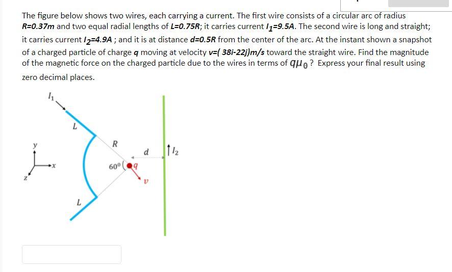 Solved The figure below shows two wires, each carrying a | Chegg.com