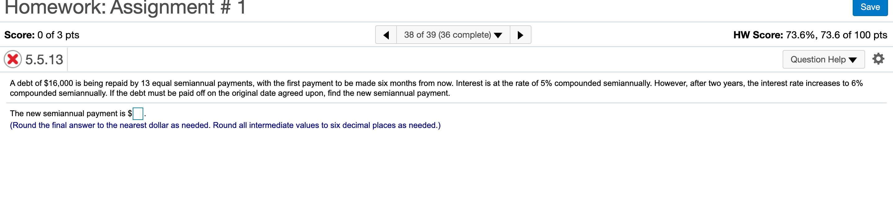 Solved Homework: Assignment # 1 Save Score: 0 of 3 pts 38 of | Chegg.com
