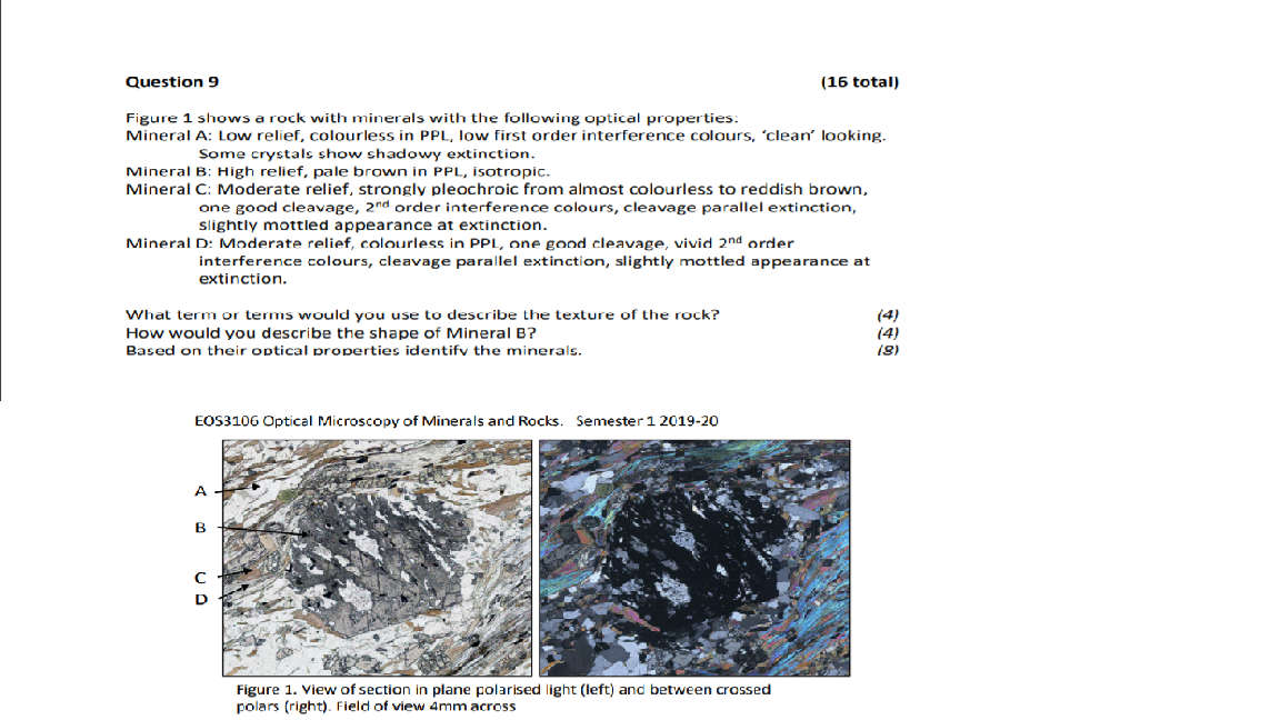 Solved Question 9 (16 Total) Figure 1 Shows A Rock With | Chegg.com