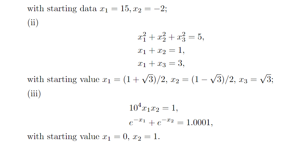 Solved 5. Solve The Following Nonlinear Systems By Using | Chegg.com