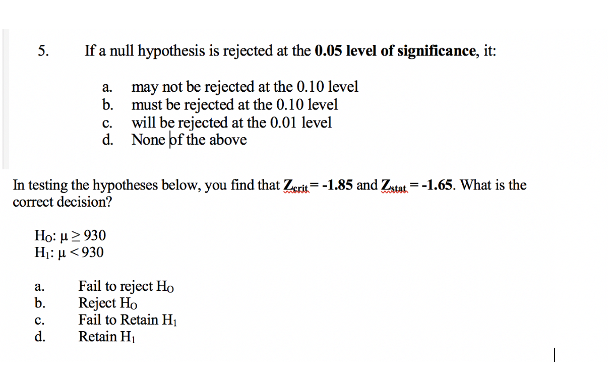 example of null hypothesis being rejected