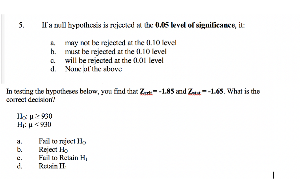 reject null hypothesis at 5 level