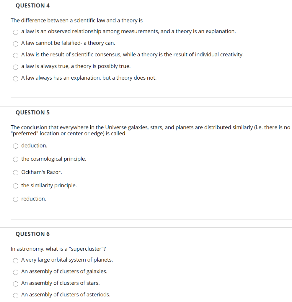 Solved QUESTION 4 The difference between a scientific law