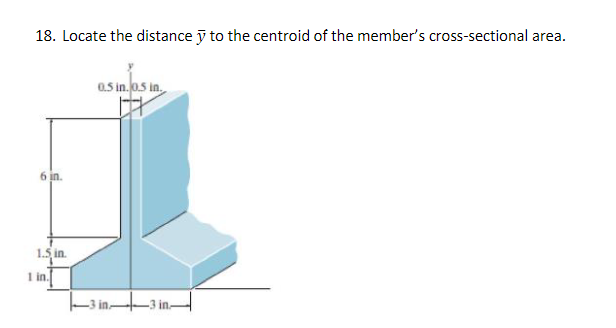 Solved 18. Locate the distance yˉ to the centroid of the | Chegg.com