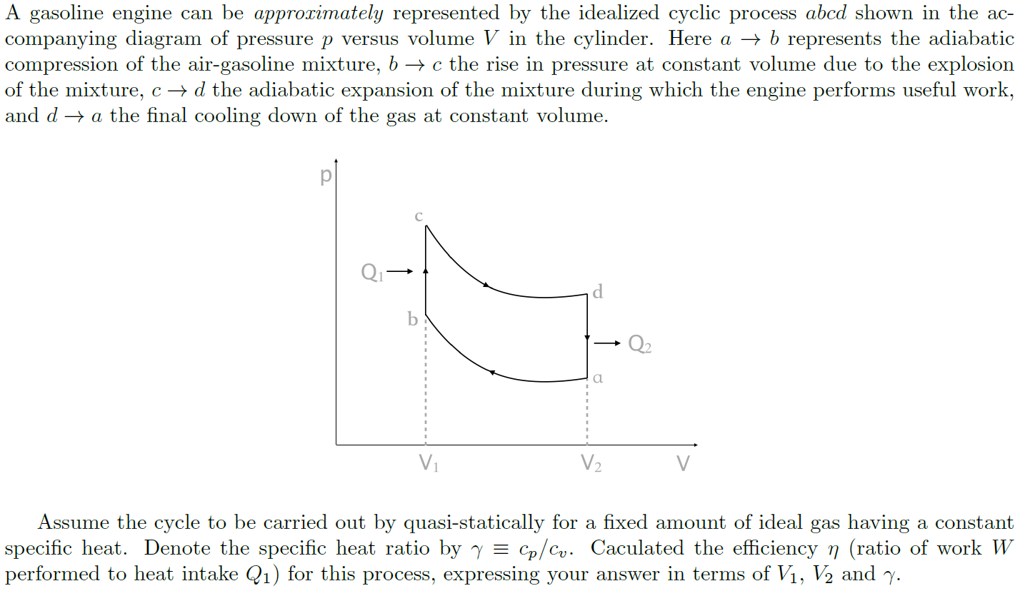 Solved A gasoline engine can be approrimately represented by | Chegg.com