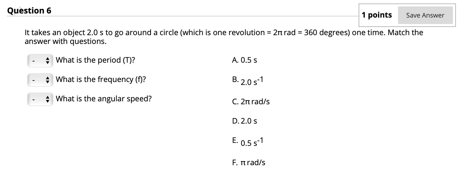 Solved Question 6 1 points Save Answer It takes an object | Chegg.com