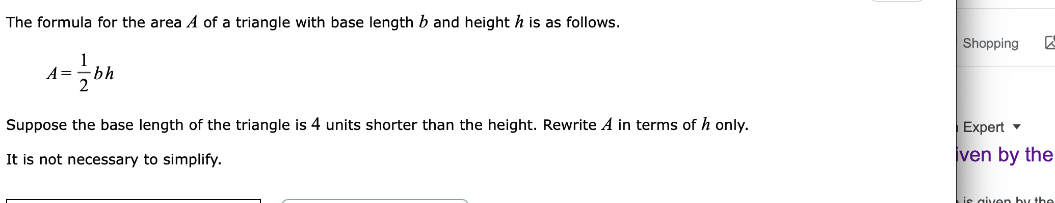 area of a triangle formula without base