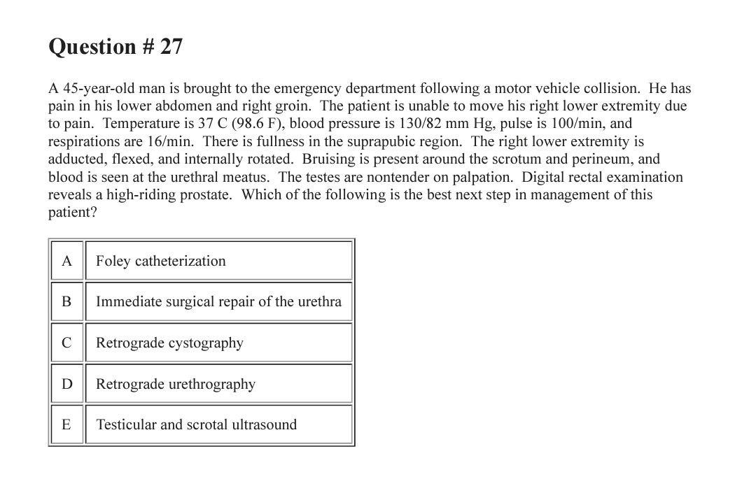 Solved Question # 27 A 45-year-old man is brought to the | Chegg.com