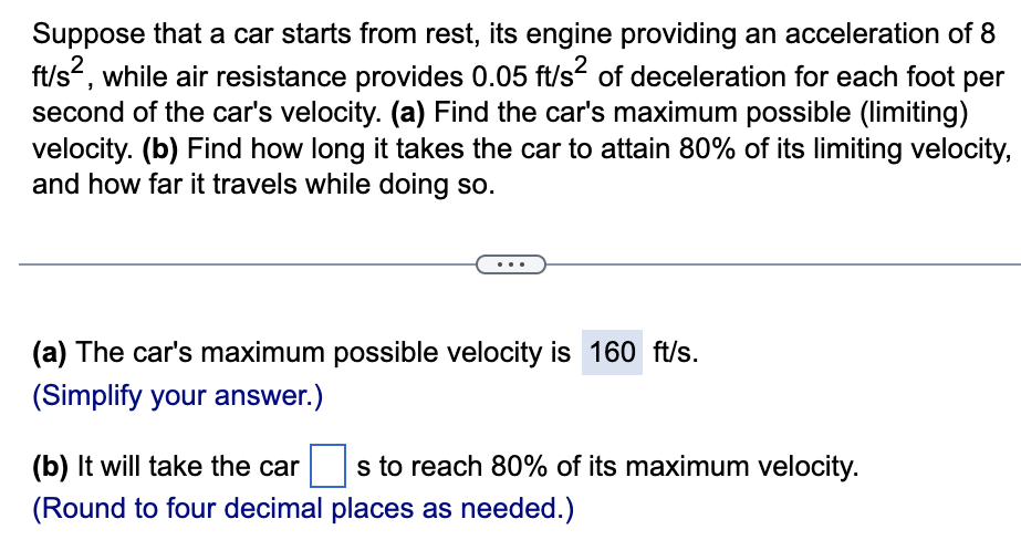 Solved Suppose that a car starts from rest, its engine | Chegg.com