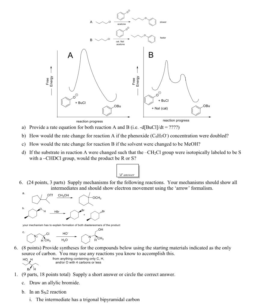 Solved 5 15 Points The Reaction Coordinate Diagram Below