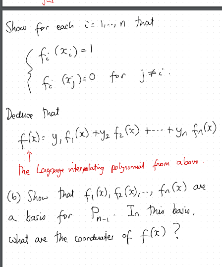 Solved a (② More about Lagrange interpolation The form | Chegg.com