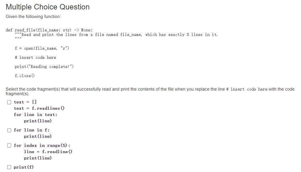 Solved 215 Multiple Choice Question When opening a file in | Chegg.com