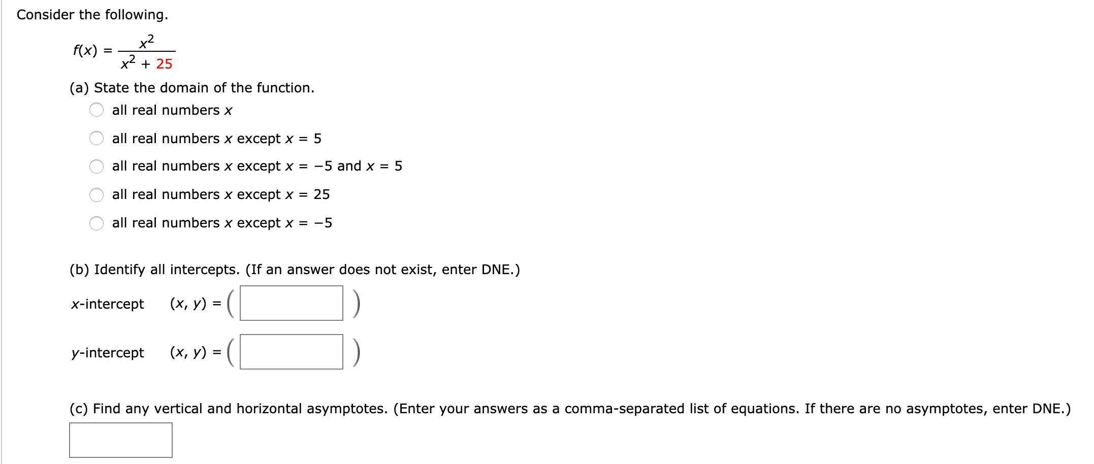 Solved Consider The Following F X X2 25 A State