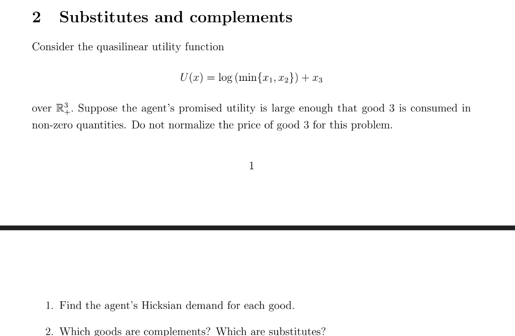 Solved 2 Substitutes and complements Consider the | Chegg.com