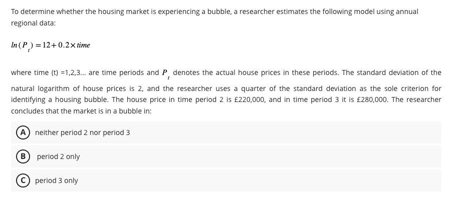 Solved To ﻿determine whether the housing market is | Chegg.com