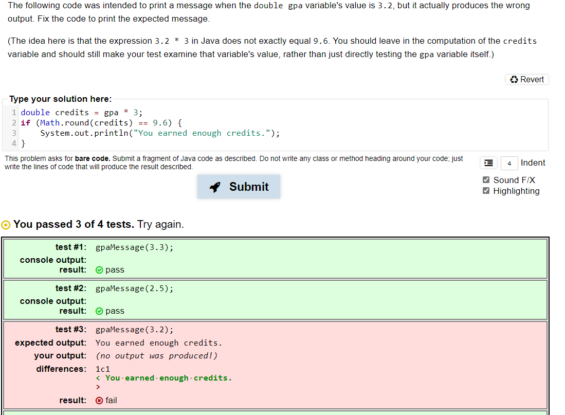 Solved The following code was intended to print a message | Chegg.com