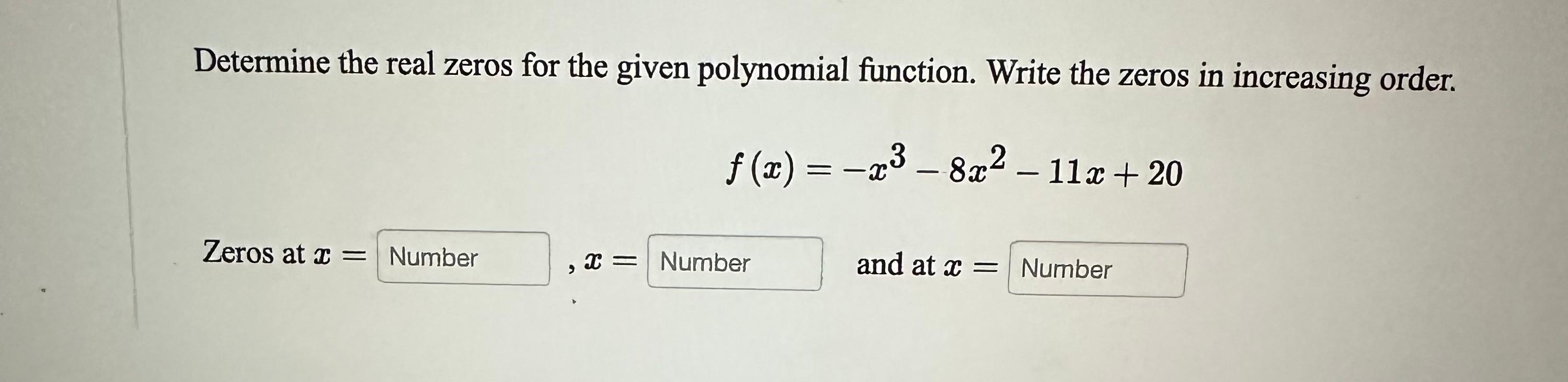 how to determine the real zeros of a polynomial function