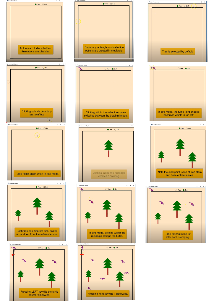 Use turtle graphics to create an interactive forest | Chegg.com