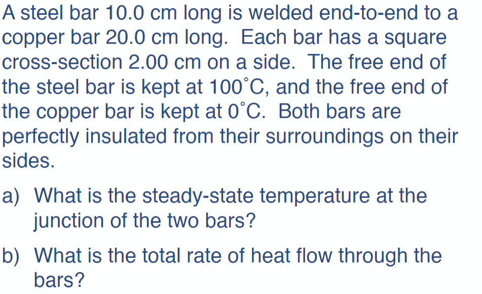 Solved A steel bar 10.0 cm long is welded endtoend to a