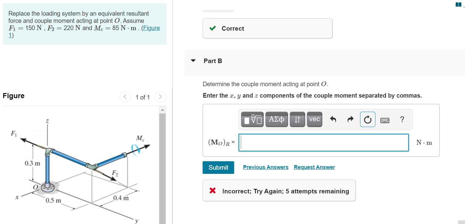 Solved Replace The Loading System By An Equivalent Resultant