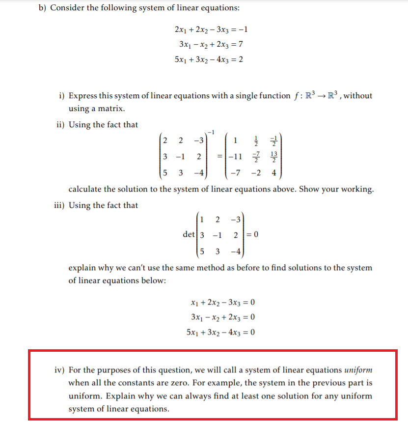 Solved linear algebra for computer science please explain | Chegg.com