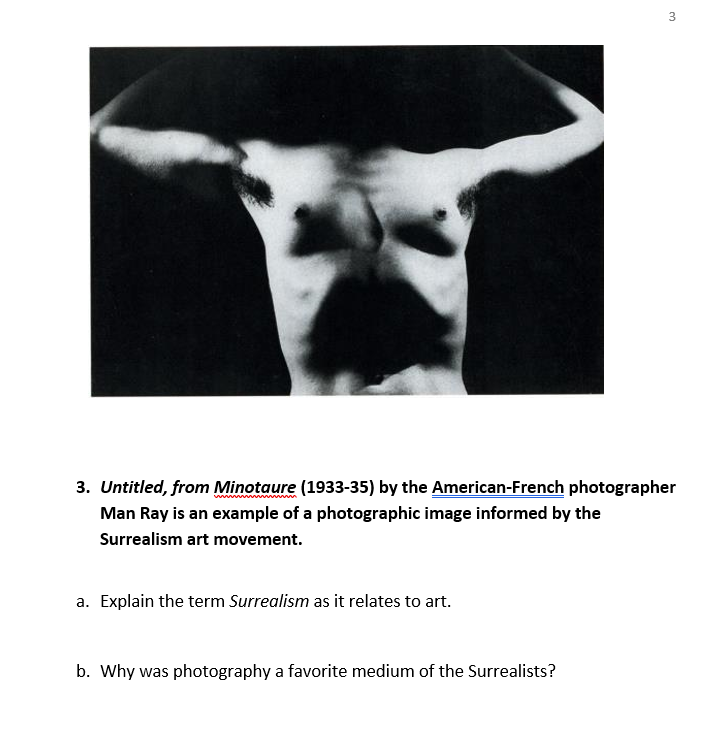3. Untitled, from Minotaure (1933-35) by the | Chegg.com