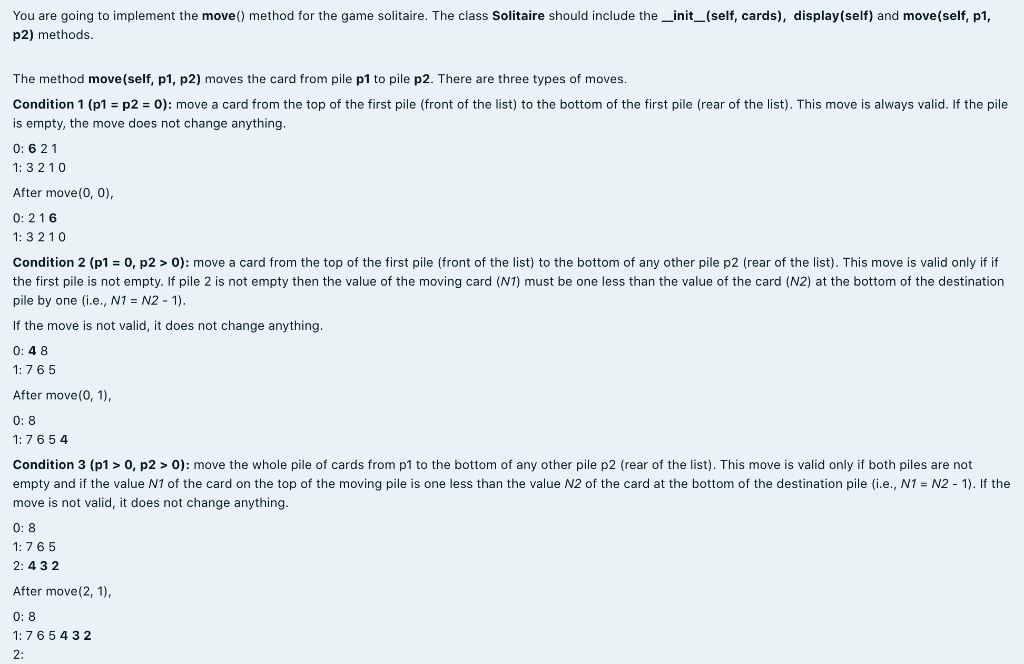 Solved You are going to implement the move() method for the | Chegg.com