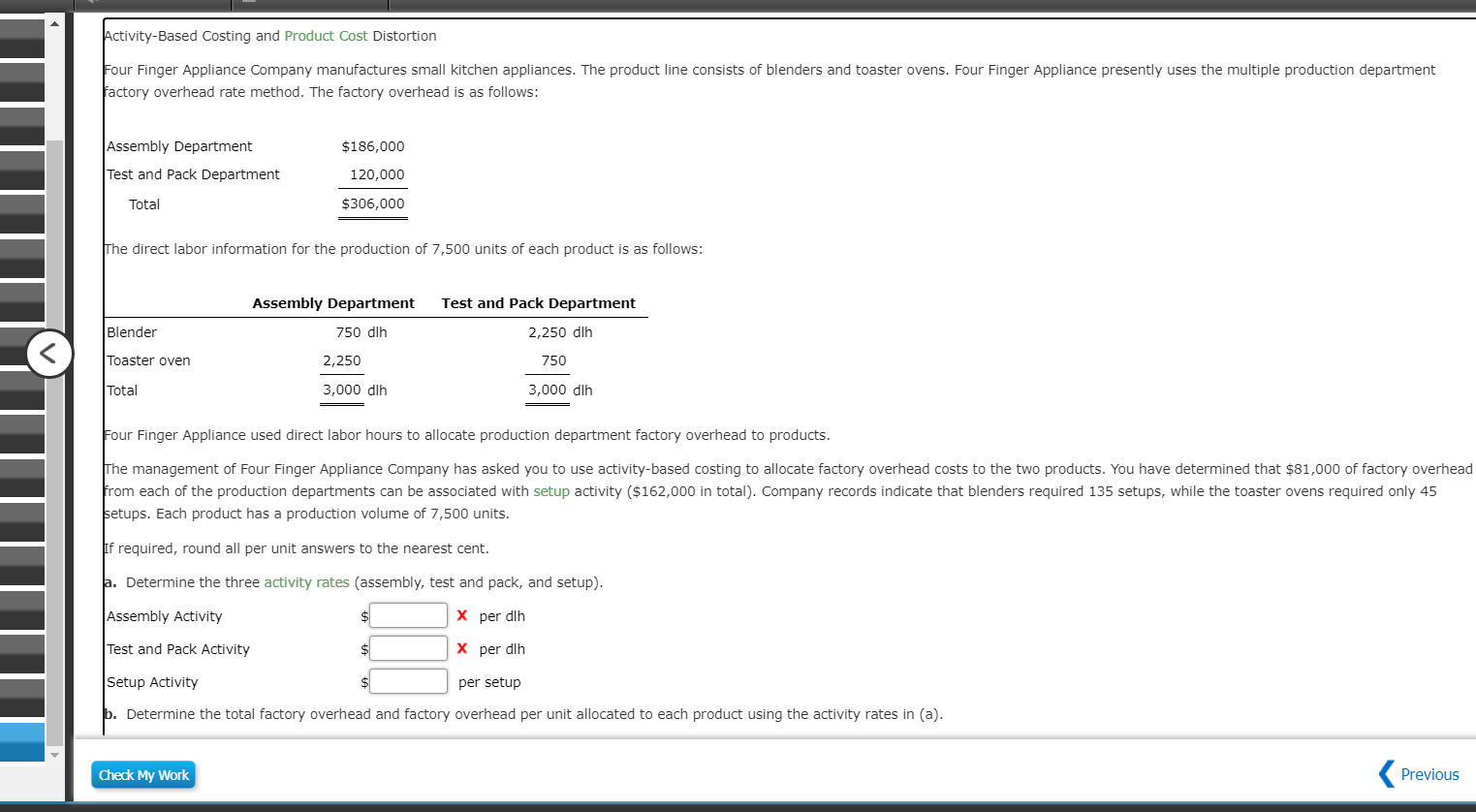 Solved Activity-based Costing And Product Cost Distortion 