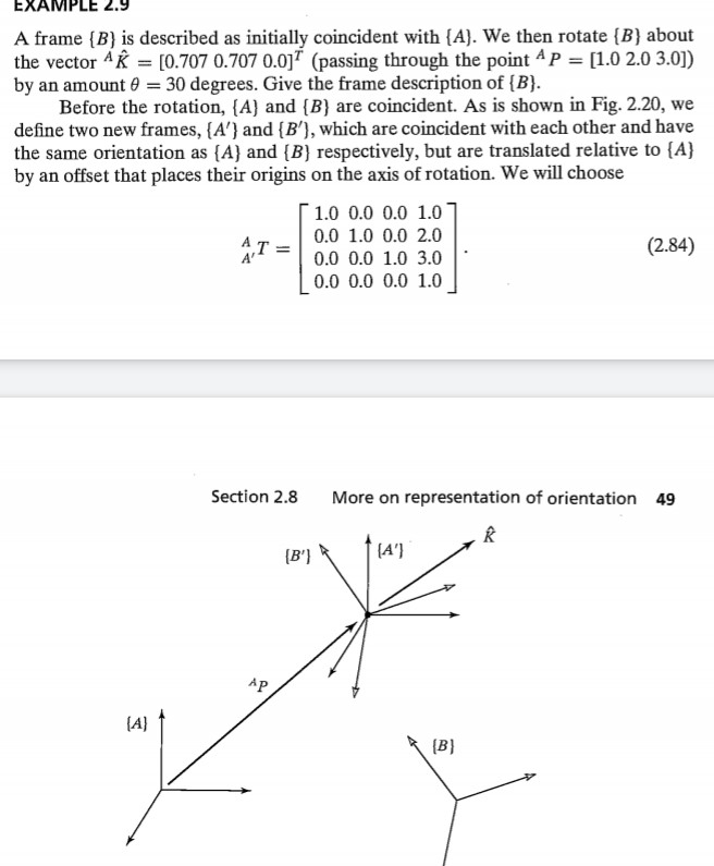 EXAMPLE 2.9 A Frame {B} Is Described As Initially | Chegg.com