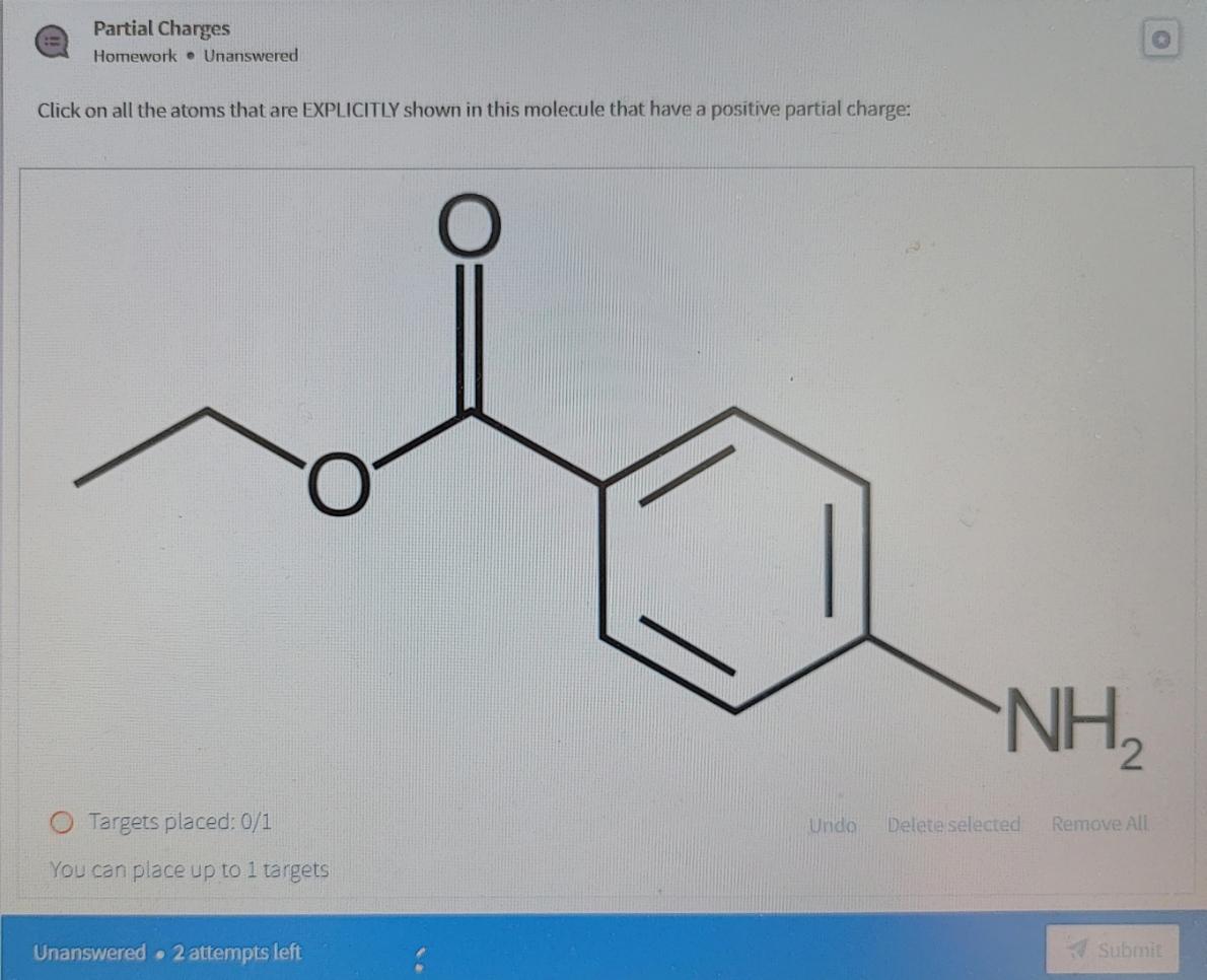 Solved Partial Charges Homework – Unanswered Click on all | Chegg.com