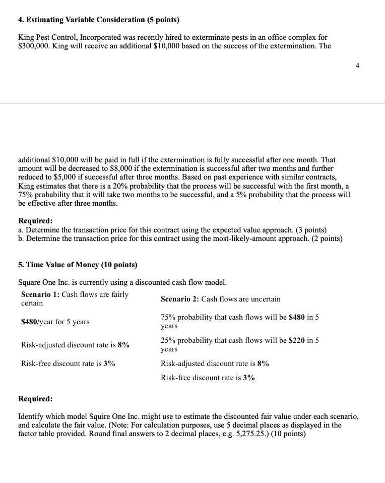 Estimating Variable Consideration