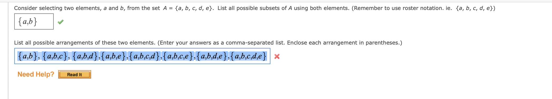 Solved Consider Selecting Two Elements, A And B, From The | Chegg.com