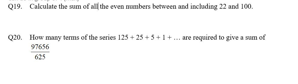Solved Q19. Calculate the sum of all the even numbers | Chegg.com