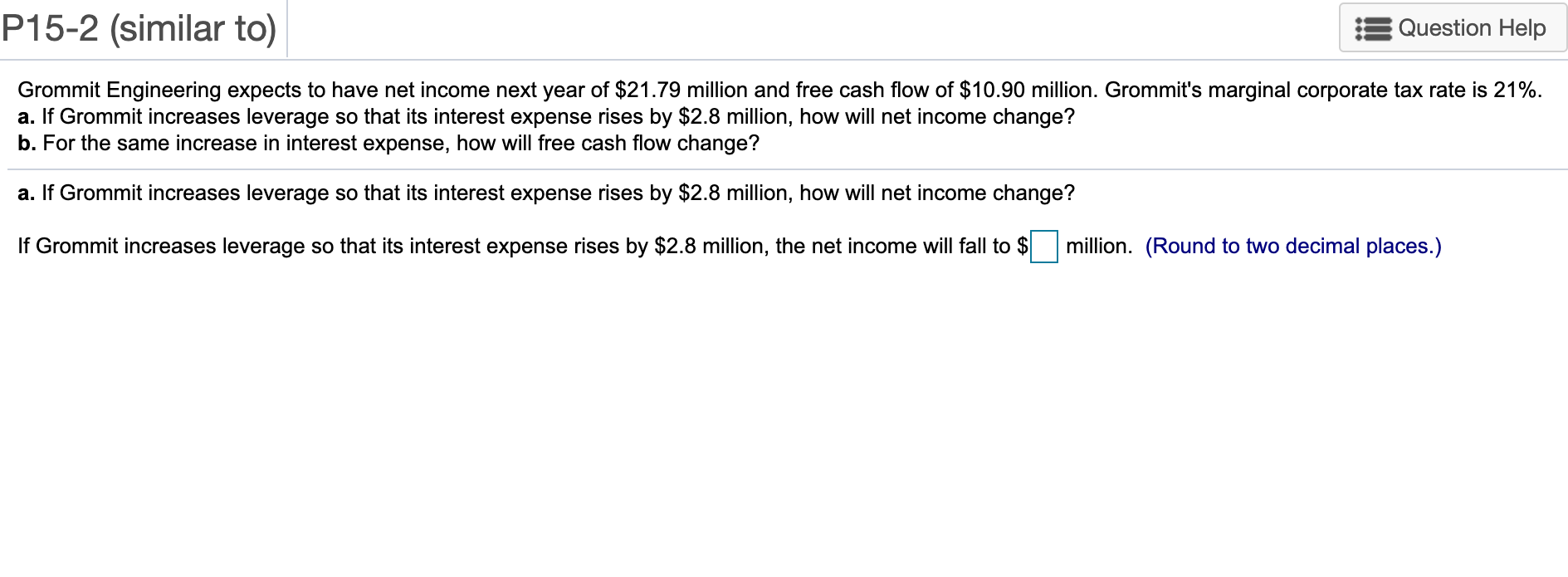 Solved P152 (similar to) Question Help Grommit Engineering