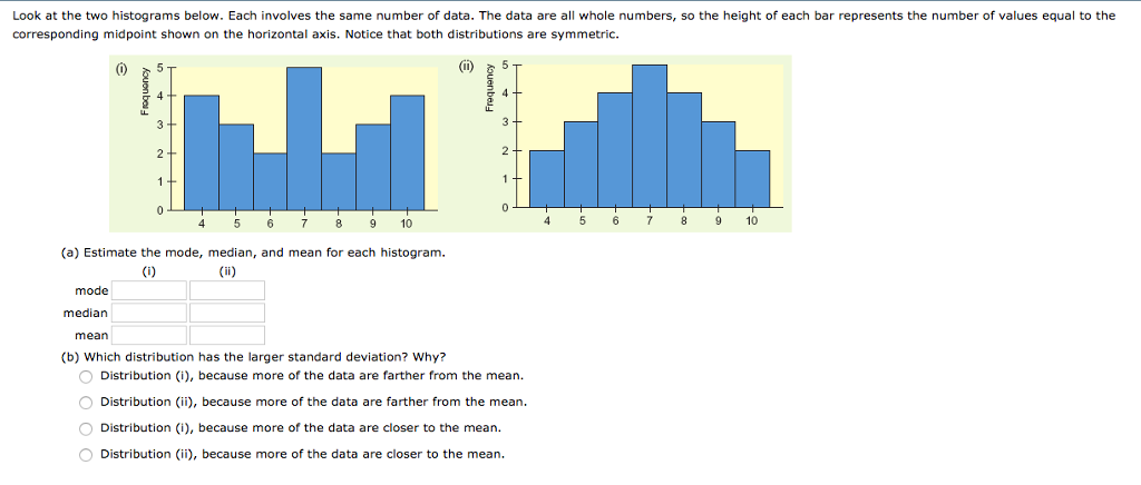 Solved Look at the two histograms below. Each involves the | Chegg.com
