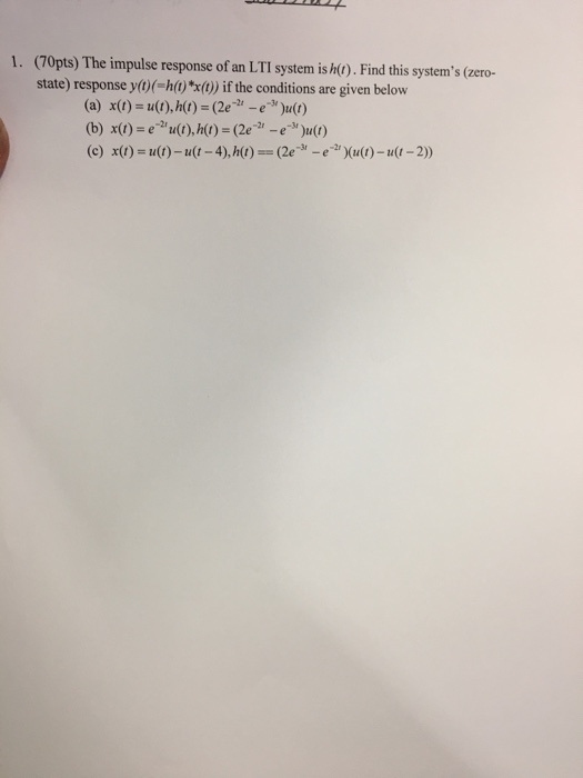 Solved The impulse response of an LTI system is h(t). Find | Chegg.com