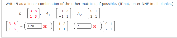 Solved Write B As A Linear Combination Of The Other | Chegg.com