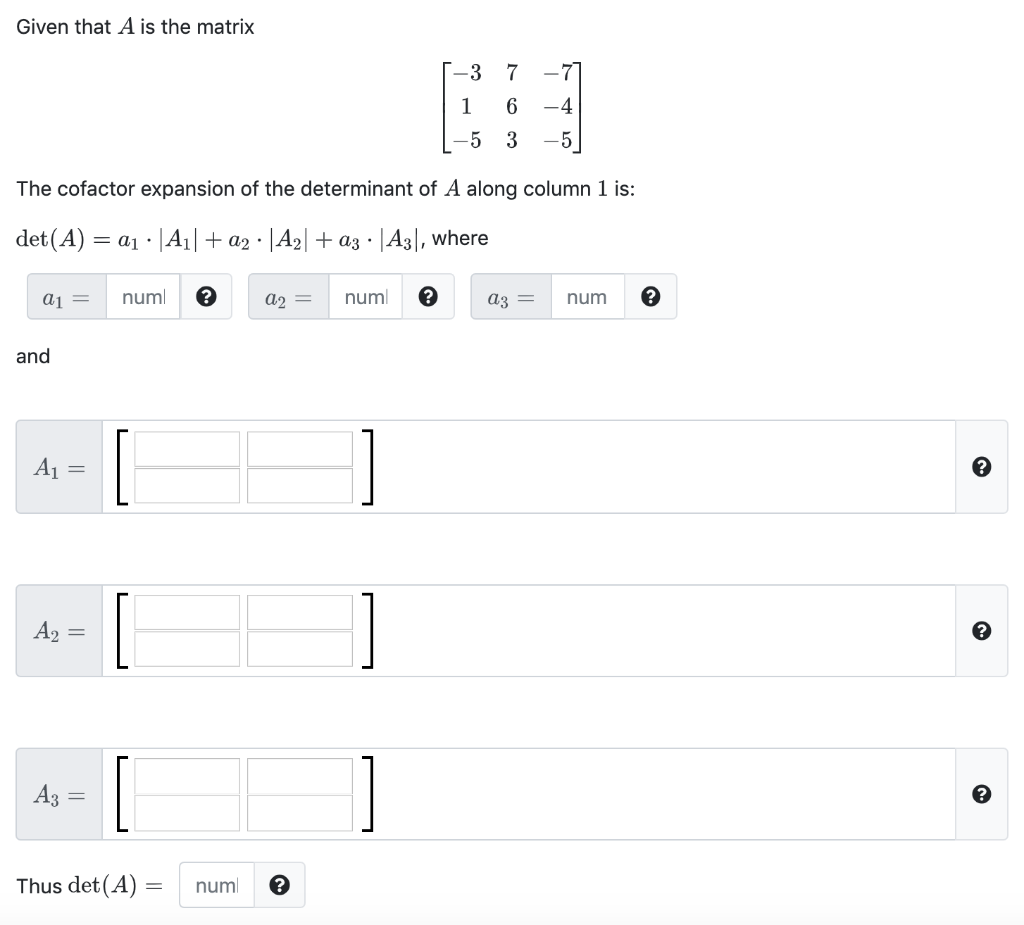Solved Given that A is the matrix 5-3 1 1-5 7 6 3 –77 -4 -5] | Chegg.com