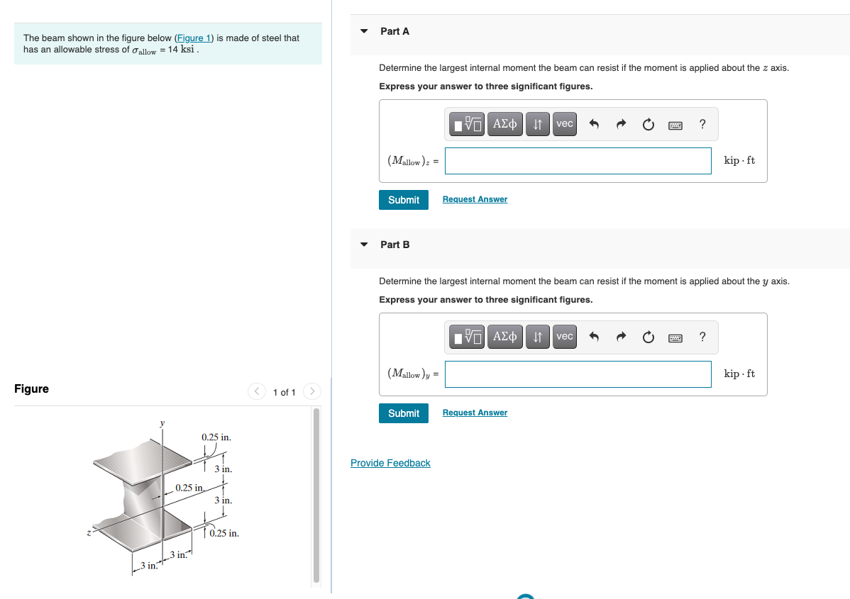 Solved Part A The Beam Shown In The Figure Below (Figure 1) | Chegg.com